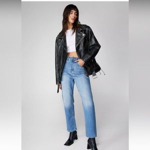 Nasty Gal brand new NEVERWORN Organic Cotton Straight Leg Denim Jeans